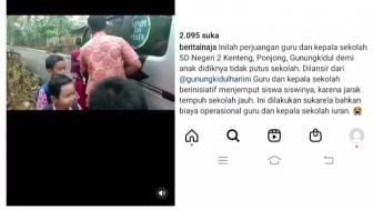 Viral! Guru di Gunungkidul Jemput Siswanya Menggunakan Mobil Agar Tidak Putus Sekolah