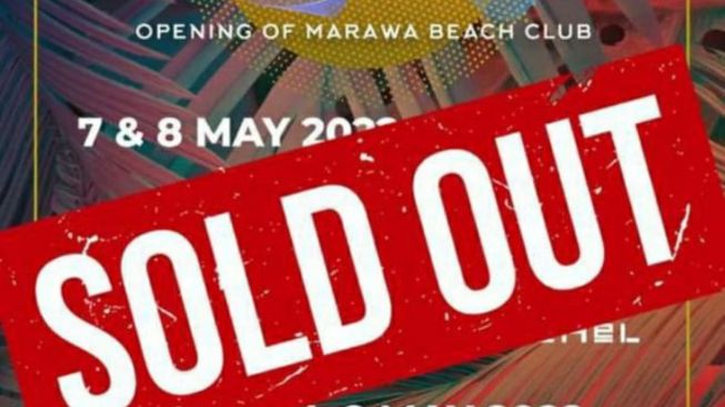 Tiket Grand Opening Marawa Beach Club di Pantai Air Manis Padang Milik Raffi Ahmad Sold Out