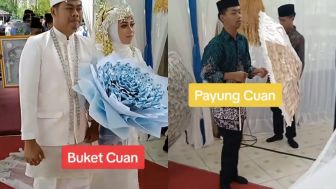 Viral Seserahan Pernikahan Anti Mainstream Bertabur Uang Ada Bentuk Unik Payung Cuan, Netizen: Warna-Warni Duit Semua Ada!