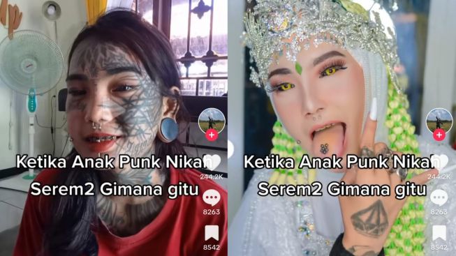 Wajahnya Penuh Tato, Intip Potret Anak Punk Ini Ketika Jadi Pengantin, Jadi Manglingin Berkat Makeup