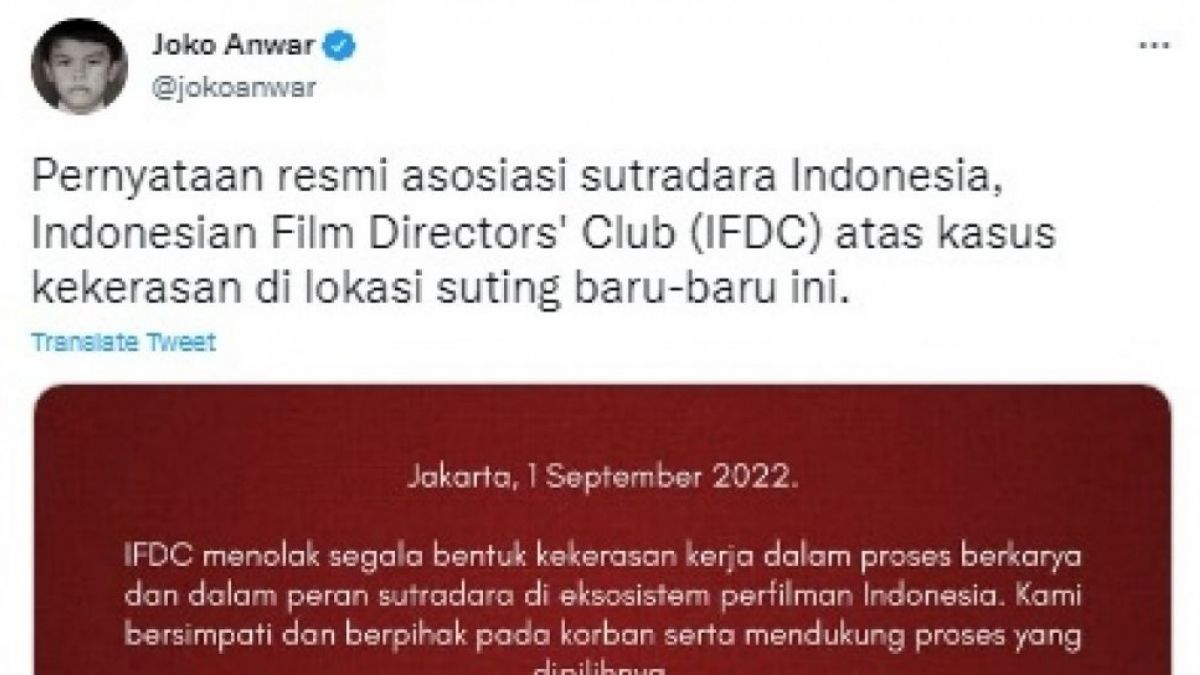 Unggahan Joko Anwar [Twitter/@jokoanwar]