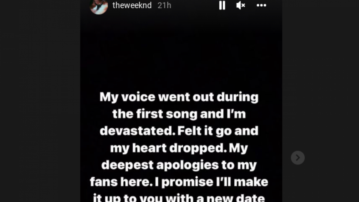 The Weeknd Tiba-tiba Hentikan Konser Gegara Suara Hilang [Instagram/@theweeknd]