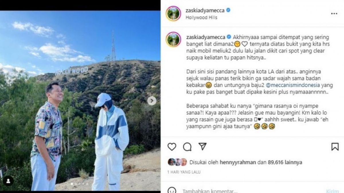Unggahan Zaskia Adya Mecca [Instagram]