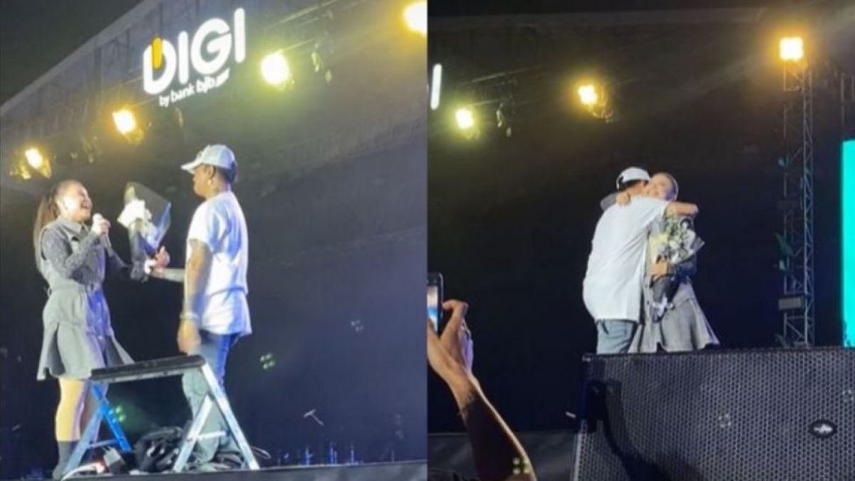 Reza Arap beri kejutan untuk Rossa saat nyanyi di atas panggung [TikTok/ irnasylvia]