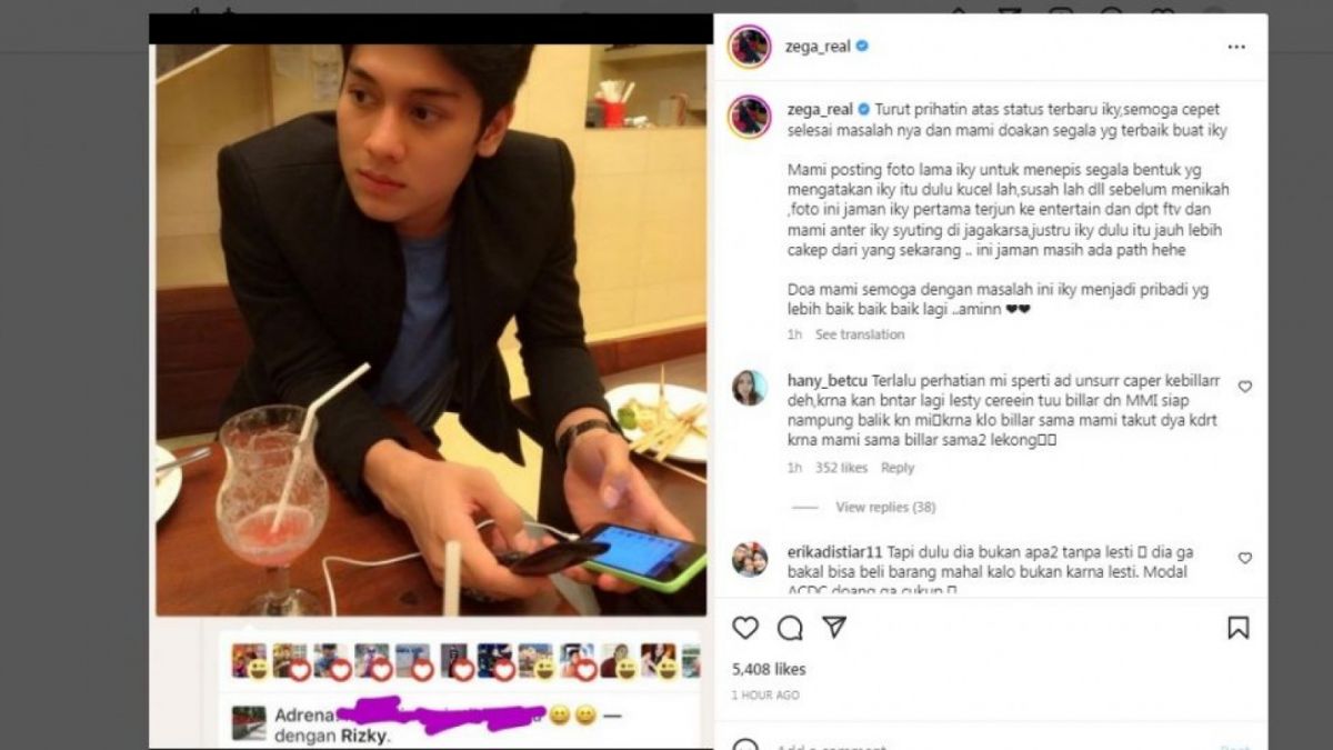 Unggahan Isa Zega soal Rizky Billar.