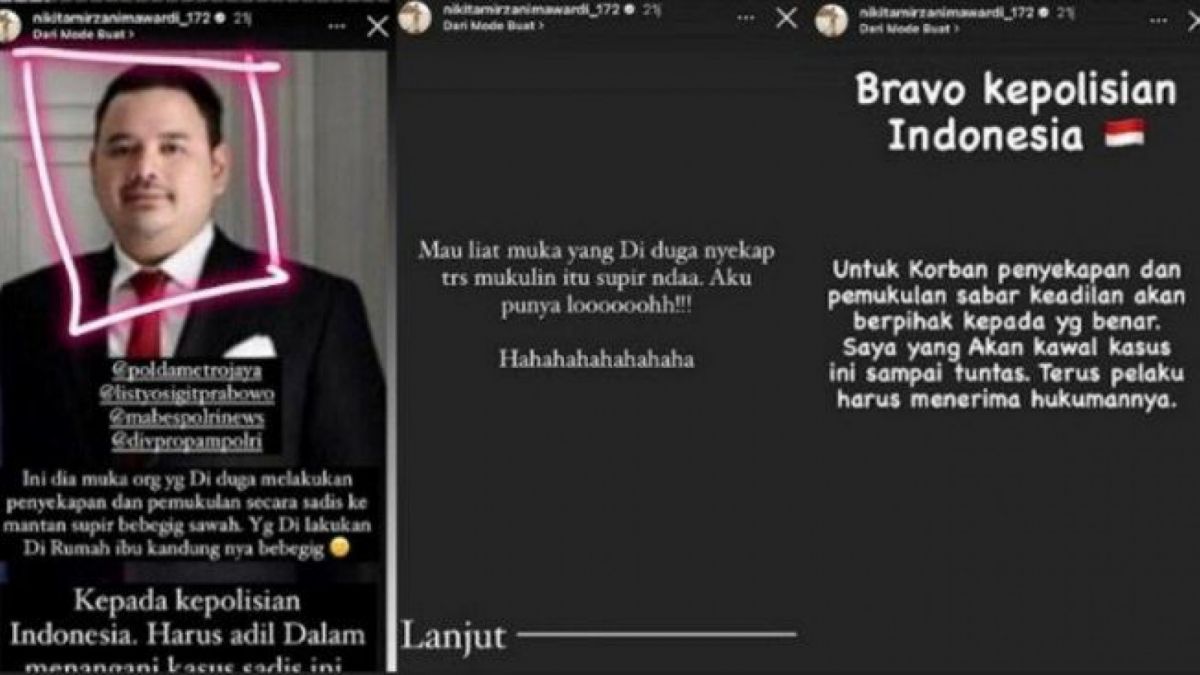 Nikita Mirzani senggoli Dito soal penganiayaan ART [foto instagram@nikitamirzanimawardi_172]