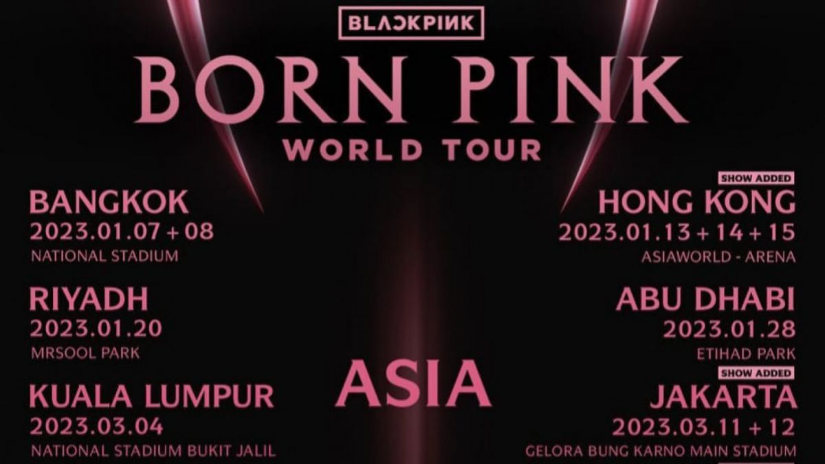 Rangkaian konser BLACKPINK di beberapa negara Asia termasuk Indonesia [Instagram/@blackpinkofficial]