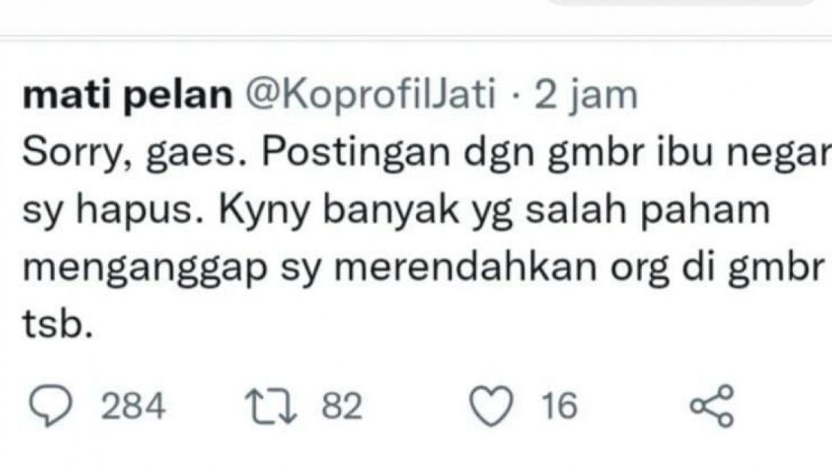 Pernyataan pemilik akun @KoprofilJati [Twitter @KoprofilJati]