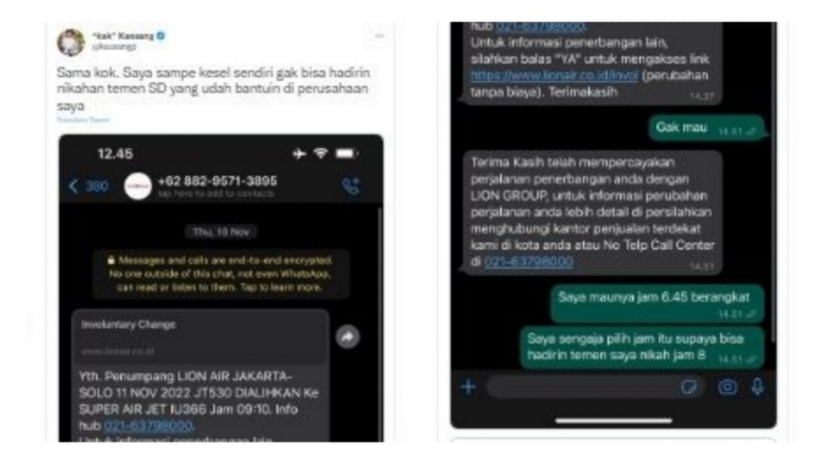 Kaesang curhat soal Lion Air