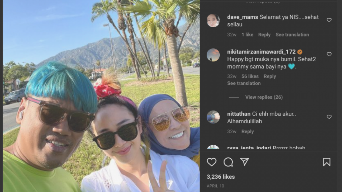 Nikita Mirzani berkomentar di postingan Denise