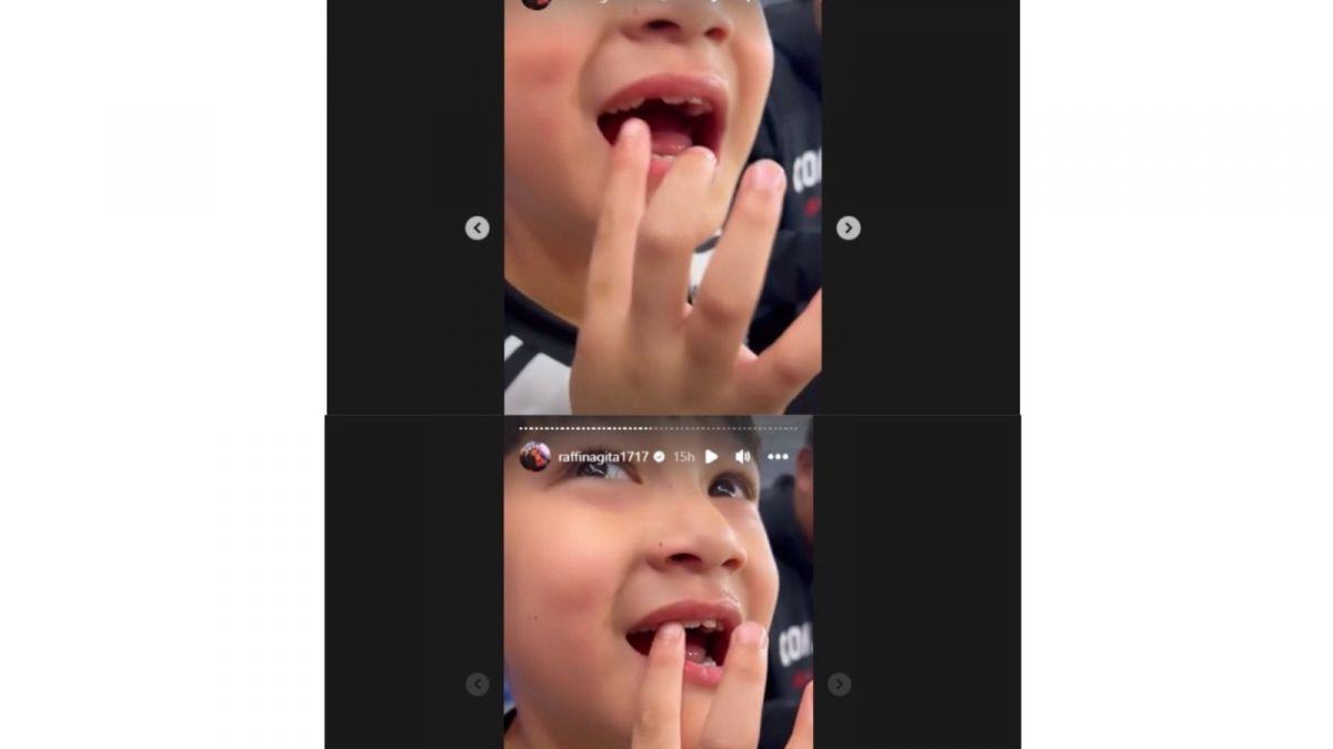 Gigi Rafathar copot ketika sedang menonton pertandingan sepak bola di Qatar [Instagram story/raffinagita1717]