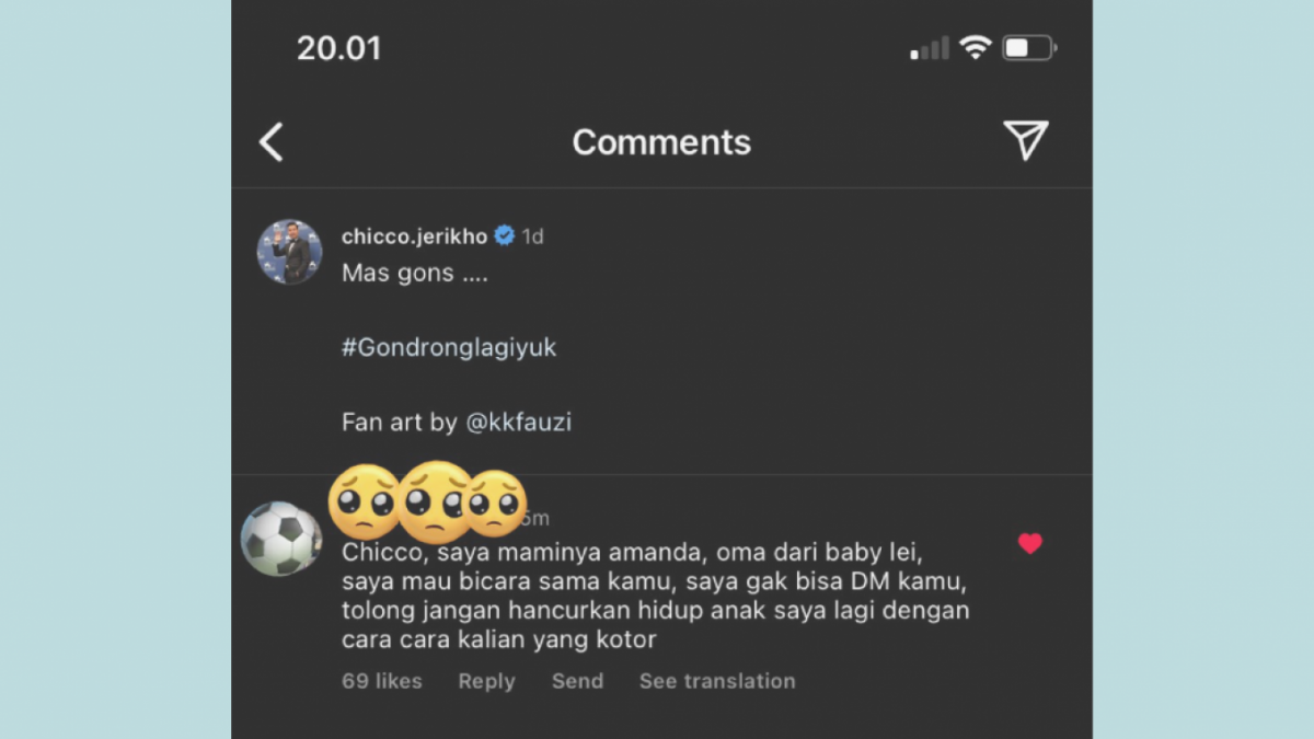 Komentar yang diduga ibu Amanda Zahra