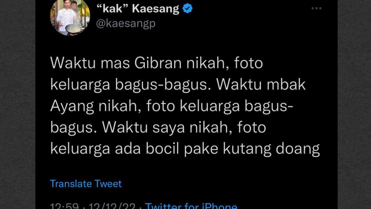 Cuitan Kaesang Pangarep mengenai kelakuan keponakannya [Twitter/@kaesangp]