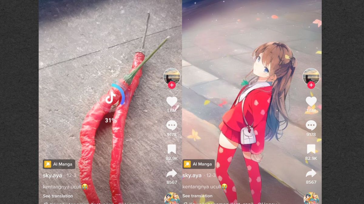 Tak hanya manusia, aplikasi AI Manga juga bisa membuat benda manjadi anime [Tiktok]