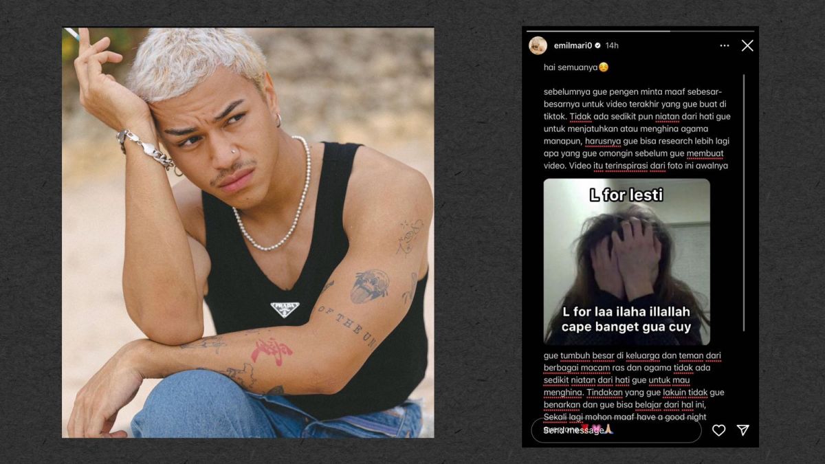 ucapan maaf Emil Mario atas video nya yang dianggap melecehkan agama Islam [Instagram/@emilmario]