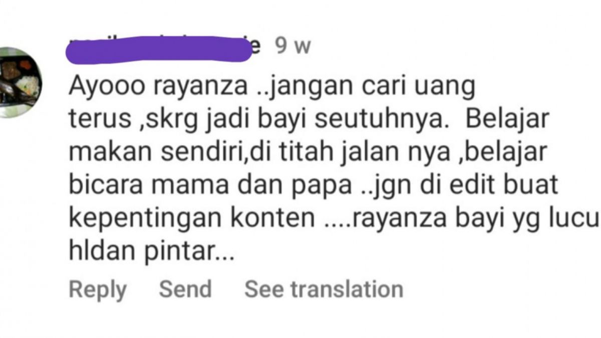 Komentar netizen yang menyindir Cipung ngonten terus [Instagram/@rafatharrayyanzalovers]