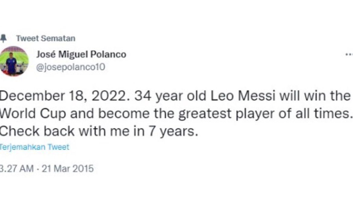 Prediksi seorang fans terkait kemenangan Messi di Piala Dunia 2022 [twitter @josepolanco10]