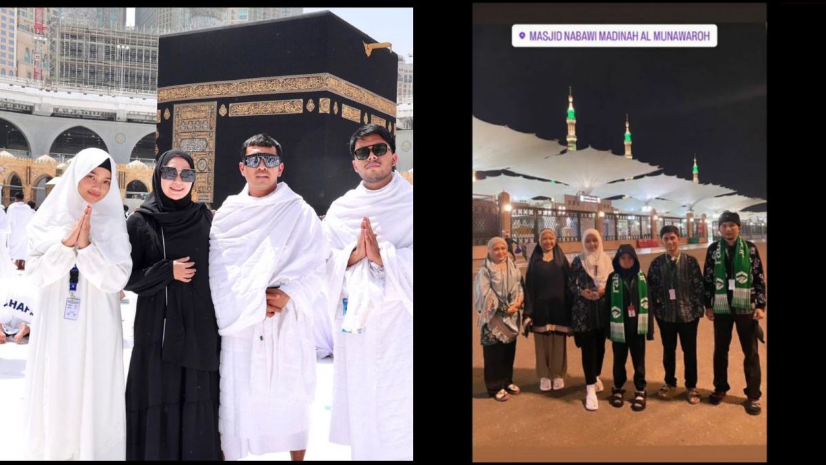 Momen Fuji Thoriq dan Tiara Alshad saat umroh bersama [Instagram]