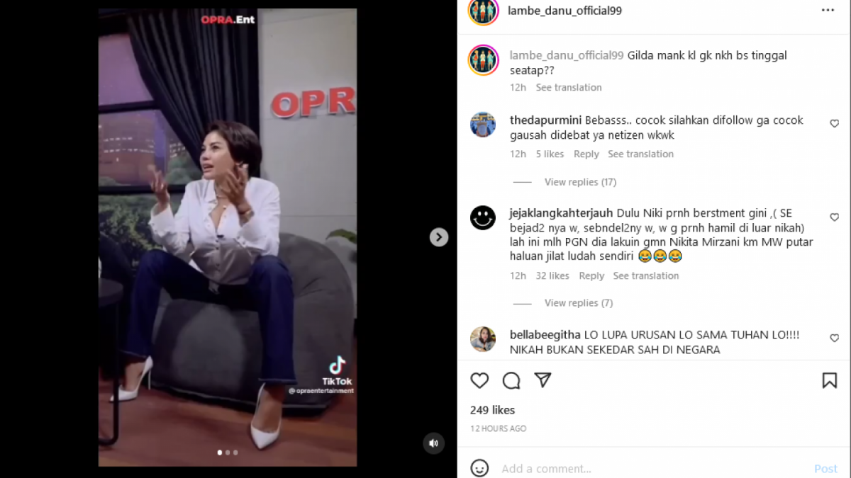 Komentar Nikita Mirzani soal pernikahan