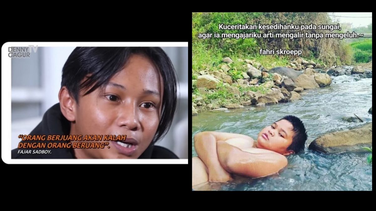 Quotes dari Fajar sad boy dan Fahri Skroepp [Kolase Instagram]