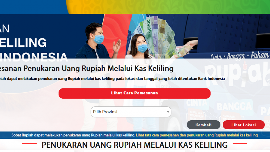 Tampilan situs untuk mendaftar online
