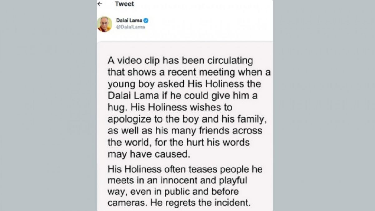 Postingan permintaan maaf Dalai Lama