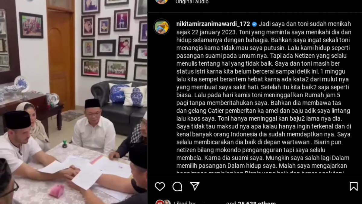Nikita Mirzani Umumkan Telah Menikah dengan Antonio Dedola Sejak Januari 2023, Kini Sang Suami Kabur Membawa Barang Berharga [Instagram/@nikitamirzanimawardi_172]
