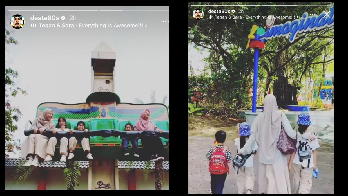 Insta Story Desta yang menunjukkan kebersamaannya bersama Caca [Instagram/@desta80s]