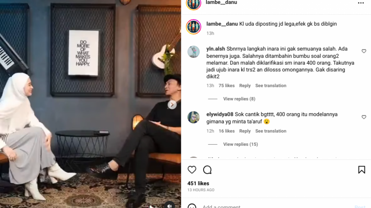 tangkapan layar postingan di akun @lambe__danu