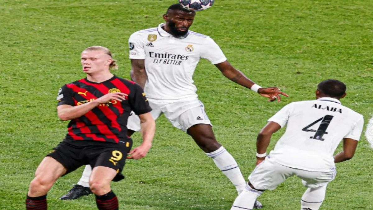 Aksi Antonio Rudiger ketika pertandingan semifinal Liga Champions melawan Man City [Instagram/ @tonirudiger]