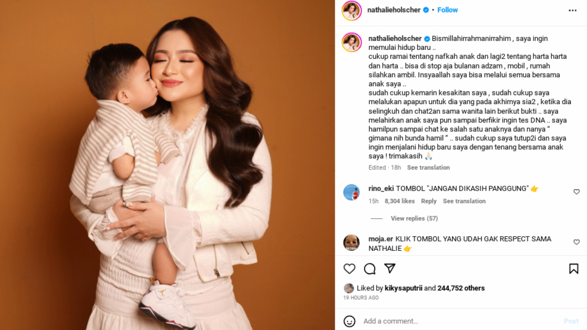 Nathalie Holscher bersama Adzam [Instagram/@nathalieholscher]