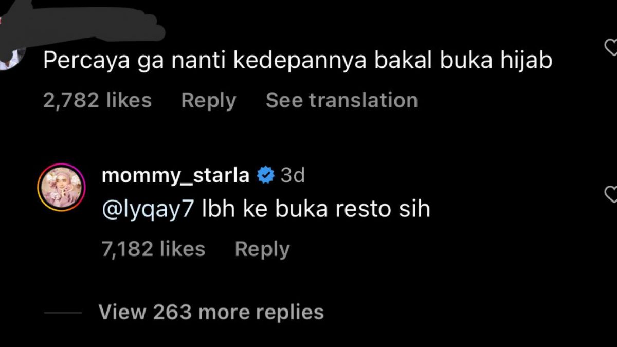 Jawaban Inara Rusli saat diprediksi akan buka hijab [Instagram/@mommy_starla]