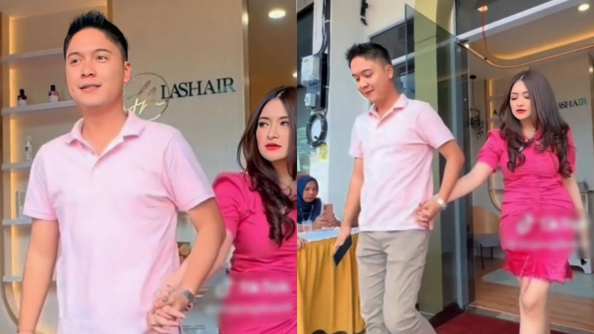 Nathalie Holscher digandeng pria tampan. [TikTok @diajengdewi0]