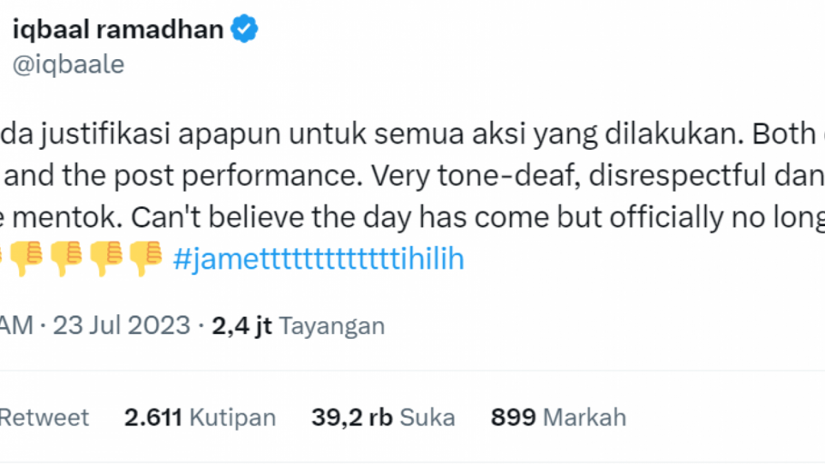 Iqbal Ramadhan kecam aksi The 1975 atas ciuman sesama jenis
