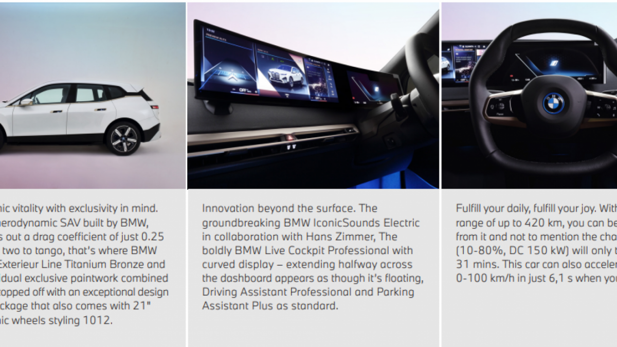Eksterior dan interior pada BMX iX xDrive40 [BMW Group]
