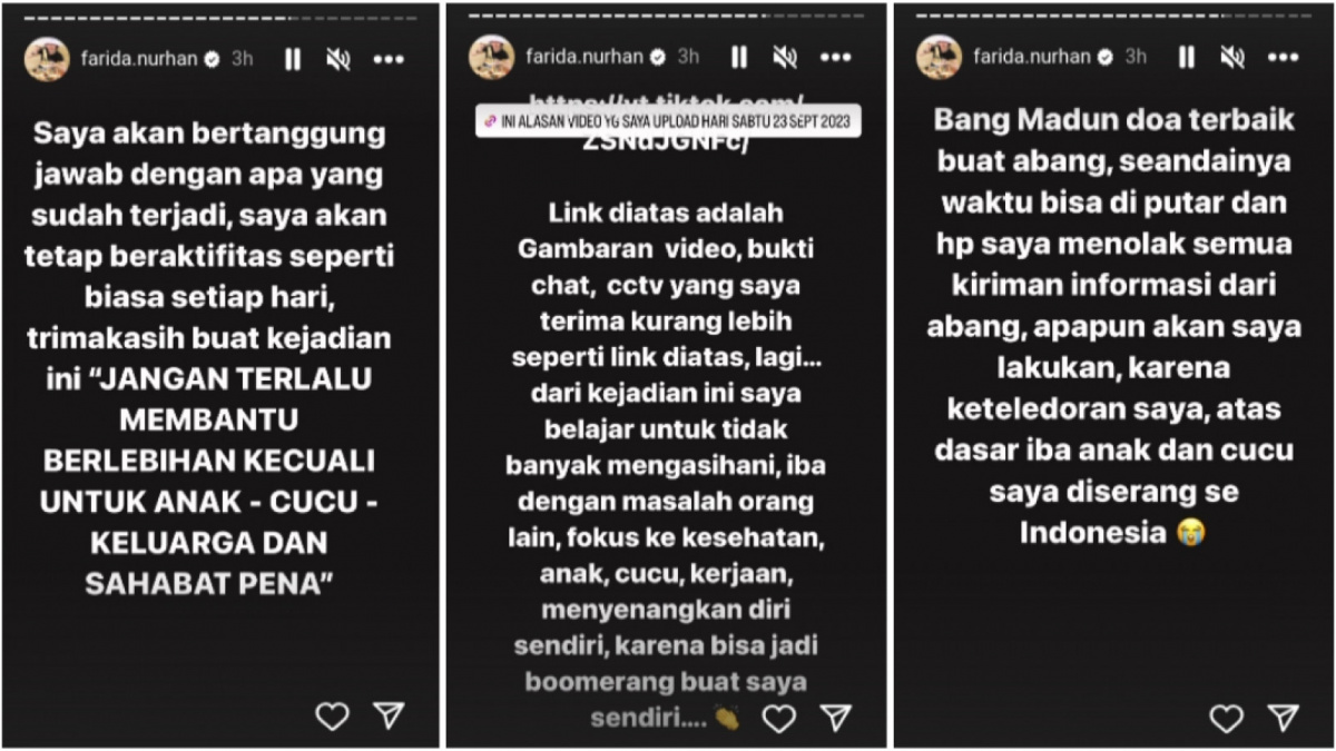 Farida Nurhan menyesal membantu bang Madun