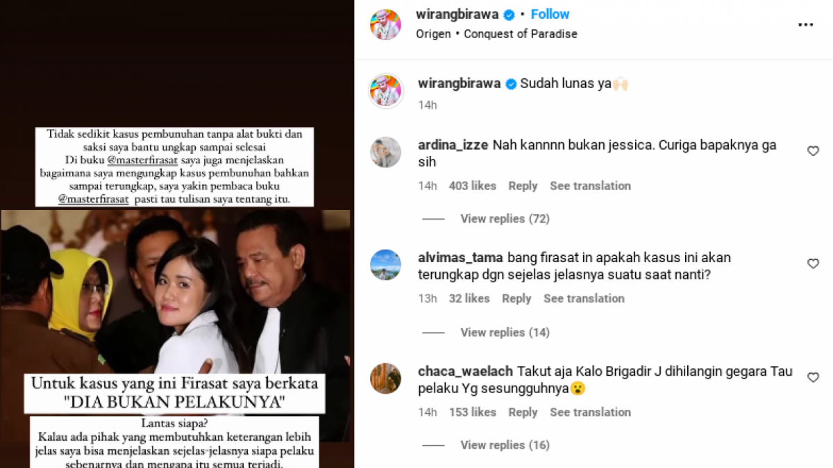 Unggahan Wirang Birawa [Instagram/@wirangbirawa]