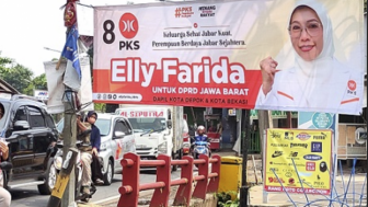 Wali Kota Depok Kena Batunya! Bikin Larangan Spanduk Atribut Parpol, Tapi Wajah Istrinya Terpampang Dimana-mana