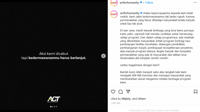 Izin Pamit, Warganet Ramai Kasih Testimoni Keberhasilan ACT