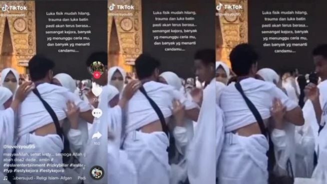 Bikin Haru! Lesti Kejora Peluk Erat Ayahnya di Depan Kabah