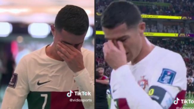 Cristiano Ronaldo Menangis Usai Portugal Dikalahkan Maroko, Harapannya Bawa Trofi Piala Dunia Kandas