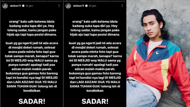 Abidzar Ngamuk ke Fans karena Maksa Minta Foto di Masjid: Gua yang Malu Sama Tuhan Gua!