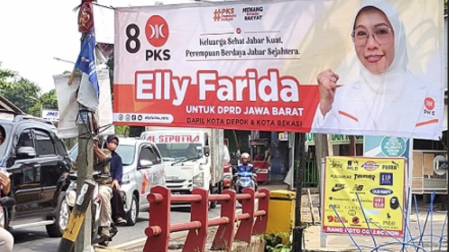 Wali Kota Depok Kena Batunya! Bikin Larangan Spanduk Atribut Parpol, Tapi Wajah Istrinya Terpampang Dimana-mana