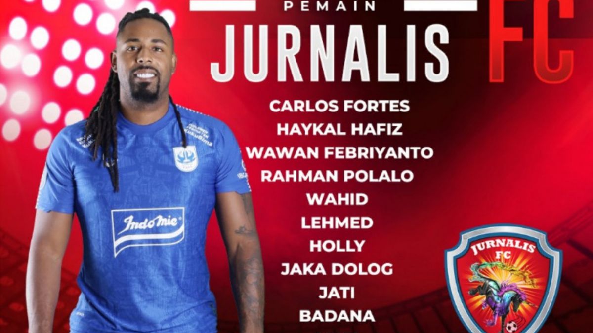 Carlos Fortes Gabung Jurnalis FC Lawan Pemain PSIS di Perang Bintang Makjegagik Sport. [Dok Makjegagik Sport]
