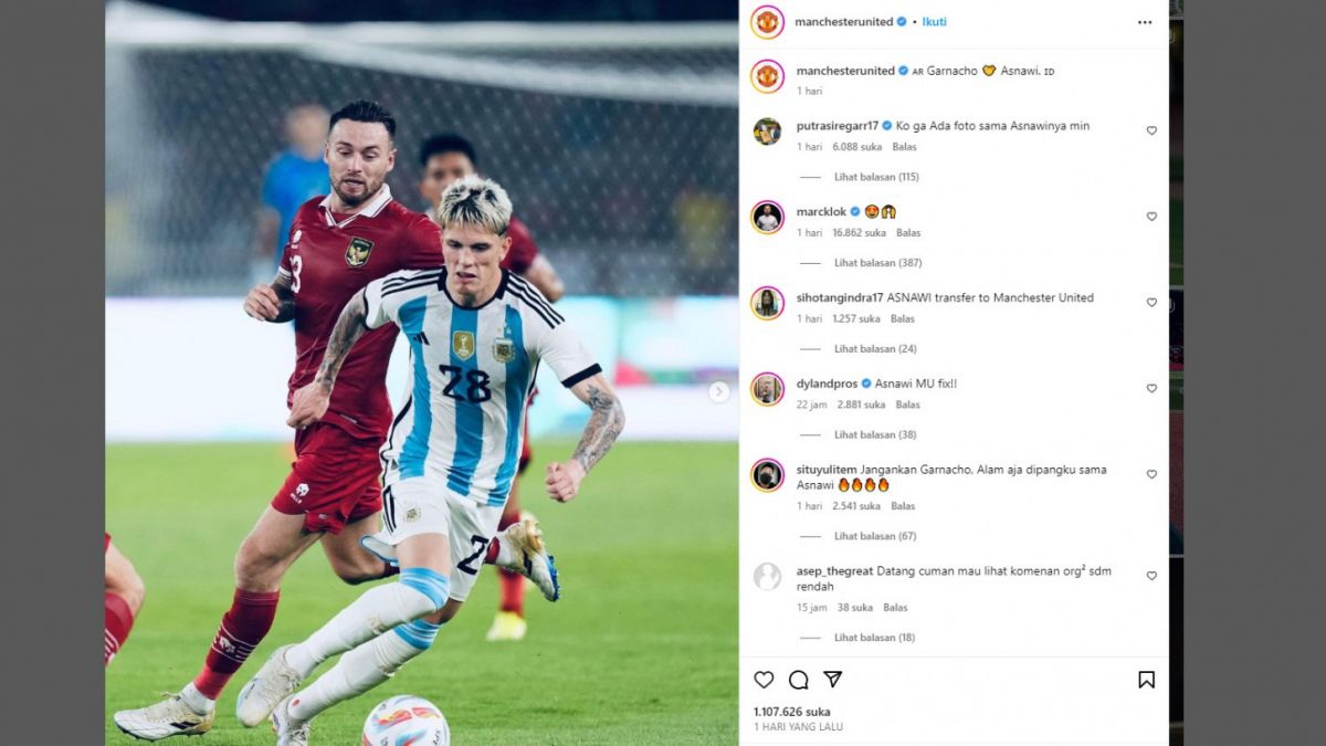 Manchester United Lirik Kapten Asnawi? Usai Berduel Sengit dengan Alejandro Garnacho [Instagram @manchesterunited]