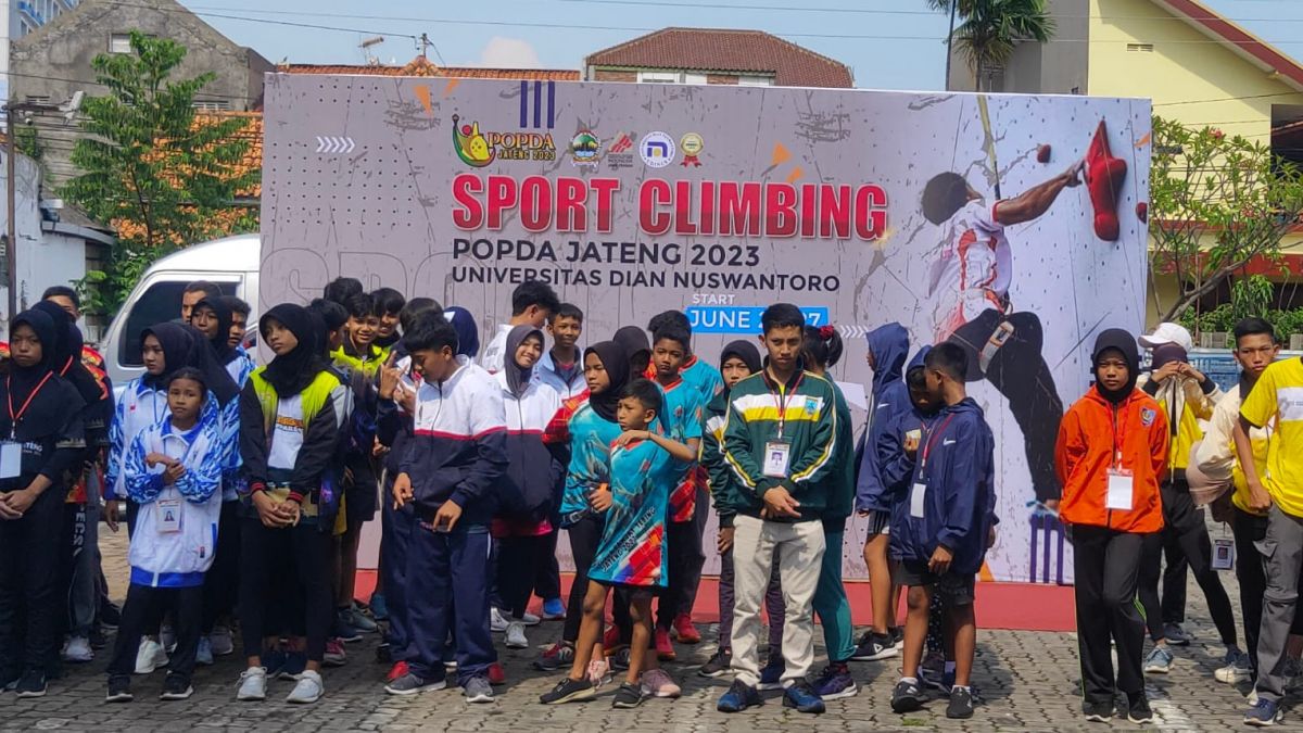 Udinus Jadi Veneu Cabor Panjat Tebing Popda Jateng 2023. [Semarang.suara.com]