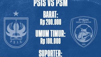 Info Tiket Online PSIS vs PSM Makassar Laga Uji Coba di Stadion Jatidiri Dicari Suporter