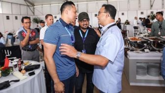 Nonton Formula E di Sirkuit Ancol, AHY Disambut Akrab Anies Baswedan