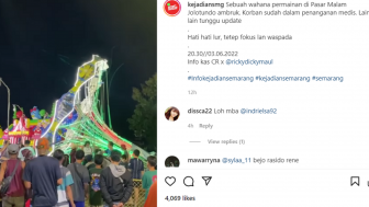 Detik-detik Wahana Ontang-Anting Pasar Malam Jolotundo Ambruk