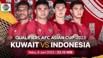 Nonton Link Live Streaming Indonesia vs Kuwait Kualifikasi Piala Asia 2023 di Indosiar Rabu 8 Juni 2022 Pukul 23.15 WIB